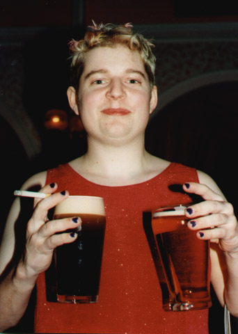Andy with beer and fag
